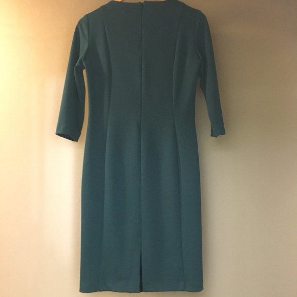 Made in Italy 3/4 Sleeve Plaid Colourblock Shift Dress - Picture 2 of 16